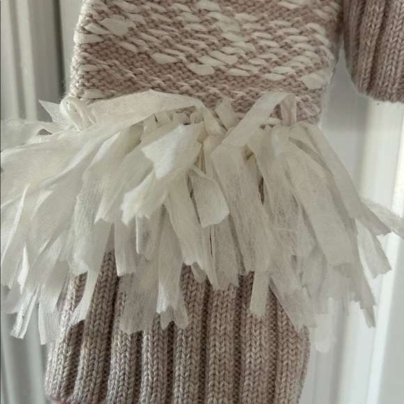 Club Monaco Beige and White Cardigan with Fringe - Picture 4 of 7